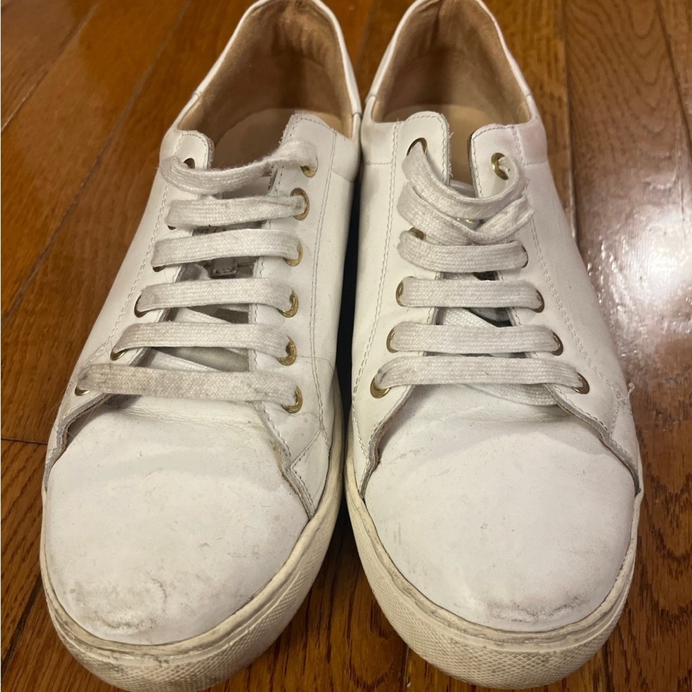 Jack Rogers white leather lace up sneakers. Size 7